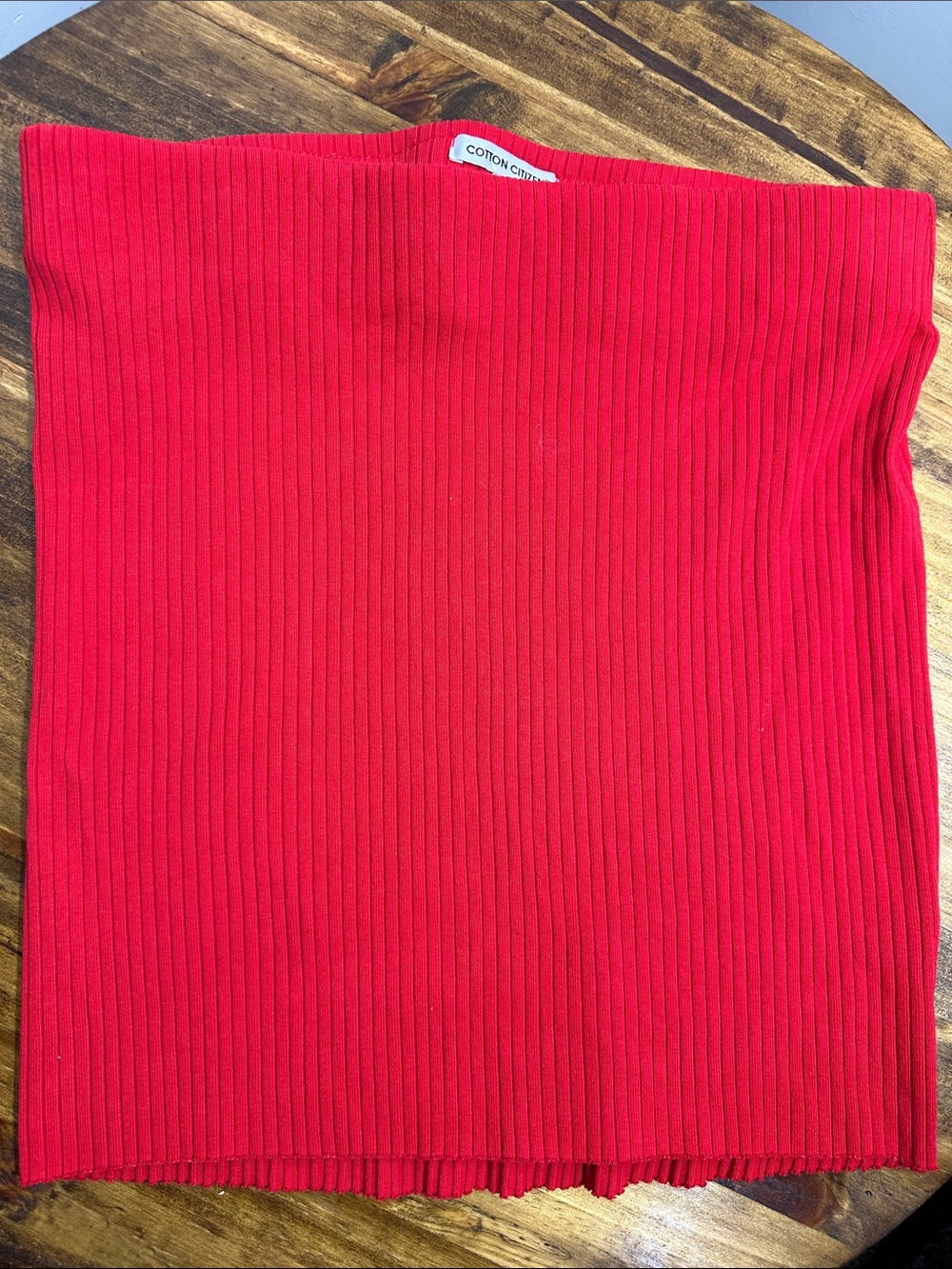 Cotton Citizen Vibrant Red Ribbed Strapless Tank